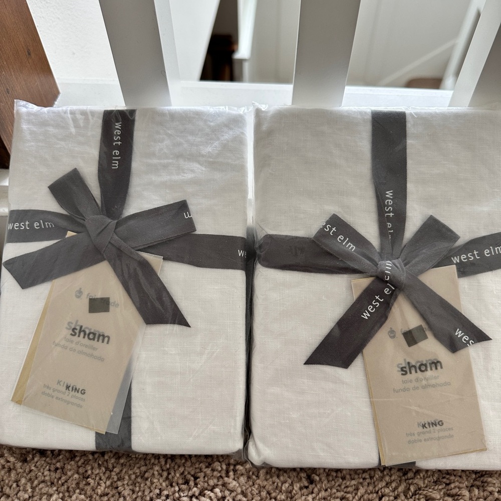 West Elm Flax Linen Shams